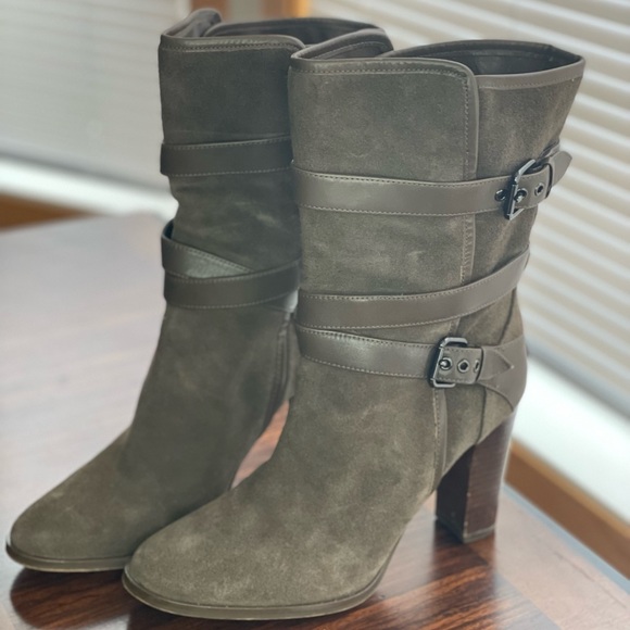 COACH Olive Suede Mid-Calf Bootie- 8 Women’s - Picture 3 of 13